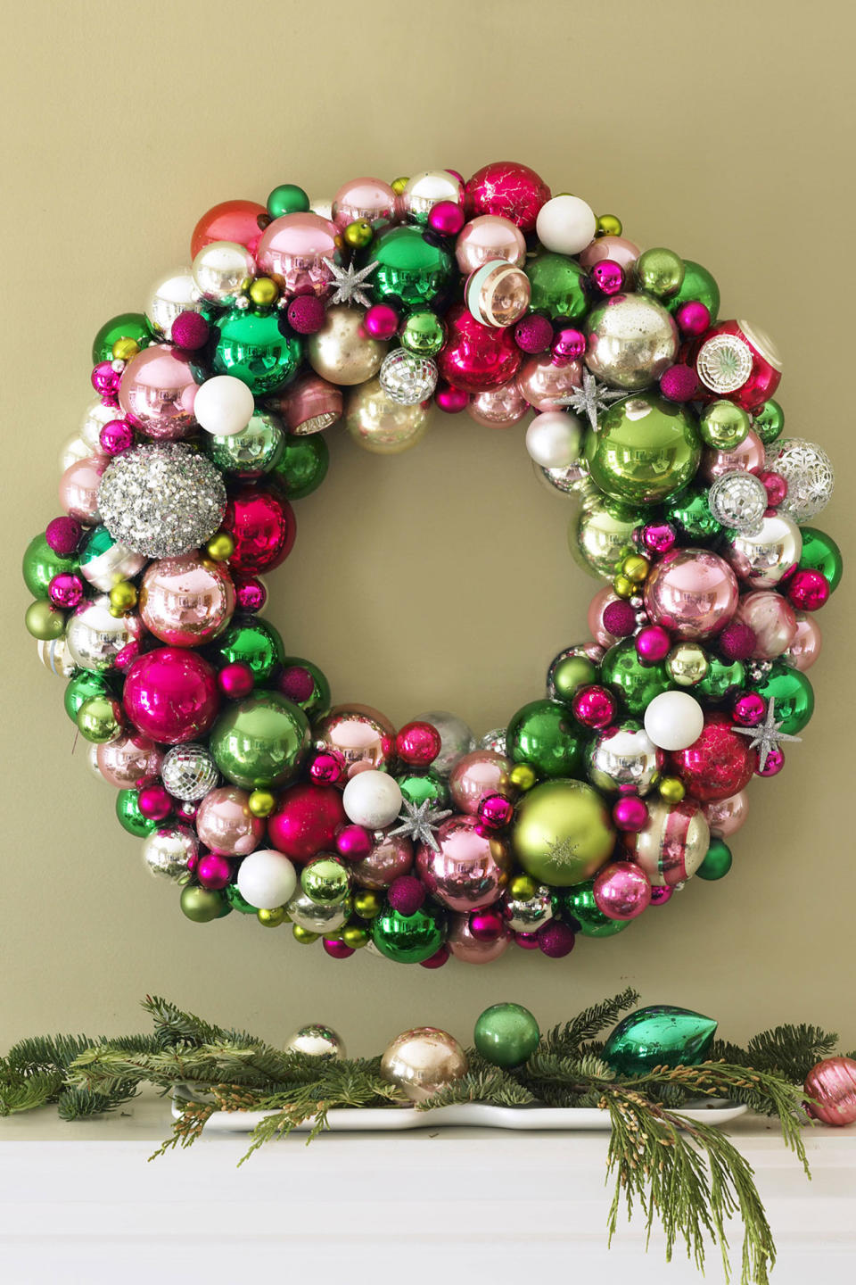 Pink and Green Ornaments