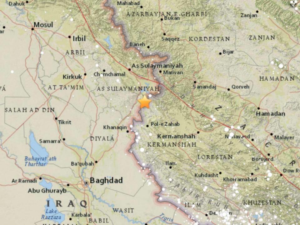 The earthquake struck near the Iraq-Iran border (US Geological Survey)