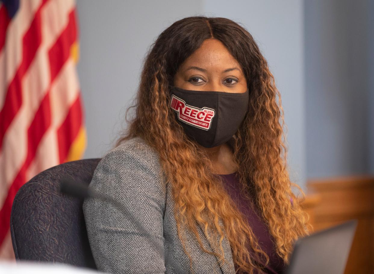 Alicia Reece, vice president of the Hamilton County Commission, during a meeting, Sept. 30, 2021, at the Todd B. Portune Center for County Government in downtown Cincinnati.