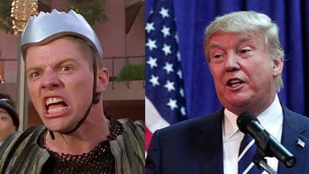 Biff (left) was apparently inspired by Donald Trump (right): Universal/Getty