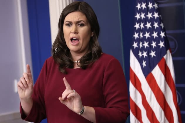 Press Secretary Sarah Huckabee Sanders Holds Daily Briefing At White House - Credit: Win McNamee/Getty Images