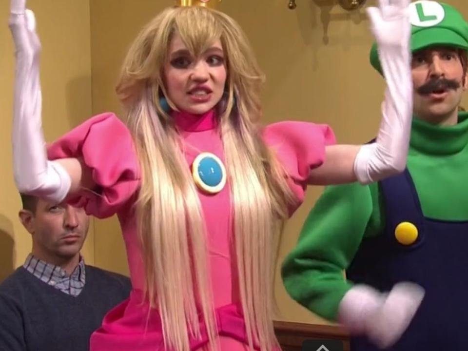 Grimes as Princess Peach on SNL (NBC)