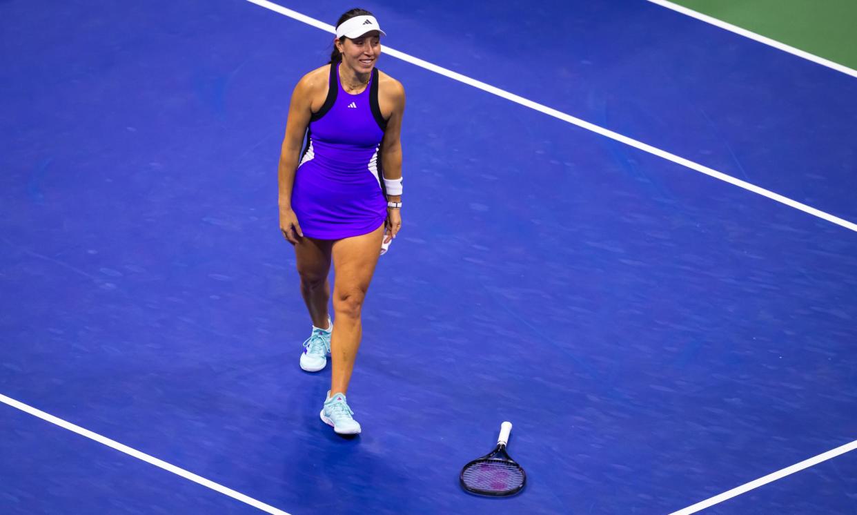 <span>Jessica Pegula celebrates defeating Karolina Muchova to reach the US Open final.</span><span>Photograph: Robert Prange/Getty Images</span>