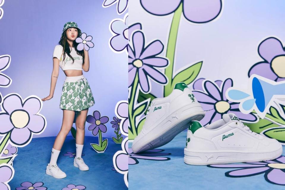 PUMA Court Classy Blossom 休閒運動鞋。圖片來源：PUMA