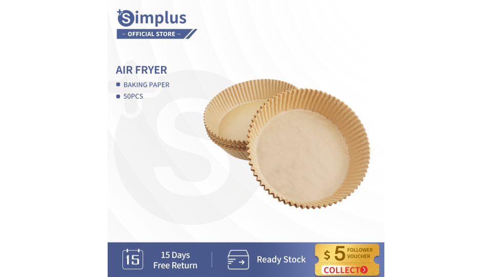 Simplus Air Fryer Parchment 50pc Baking Paper. (Photo: Lazada SG)