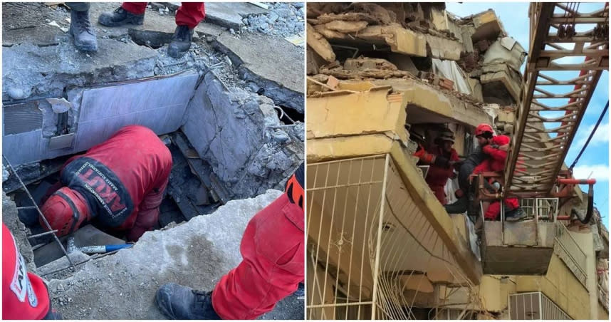 土耳其發生強震，AKUT搜救協會表示，感謝台灣的幫忙。圖為AKUT搜救協會進行搜救任務。（圖／翻攝AKUT臉書）
