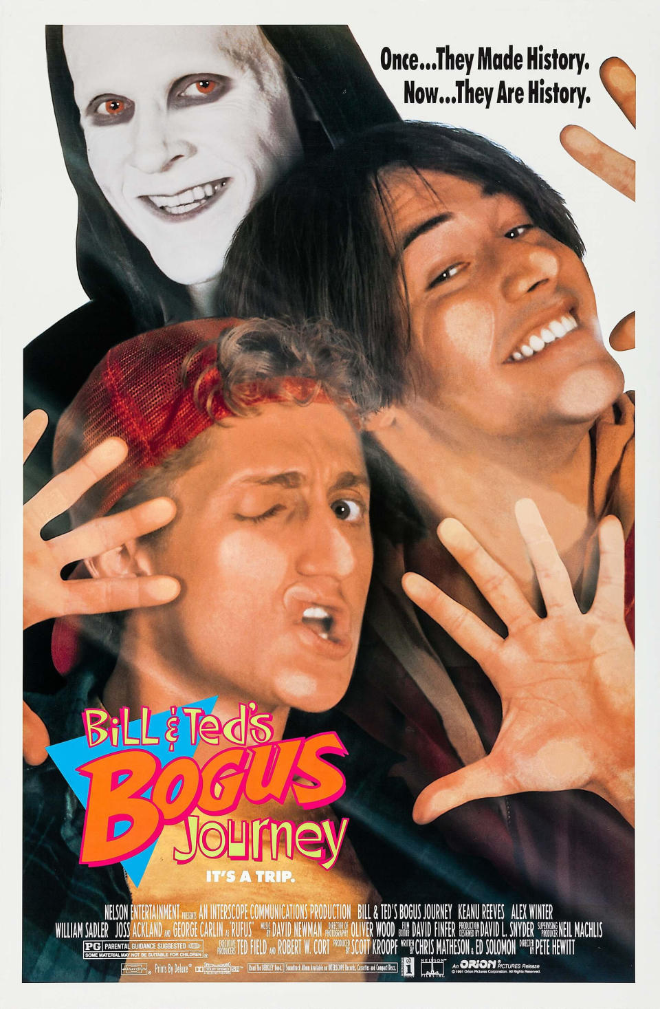 The poster for 1991's <i>Bill & Ted's Bogus Journey</i> (Orion)