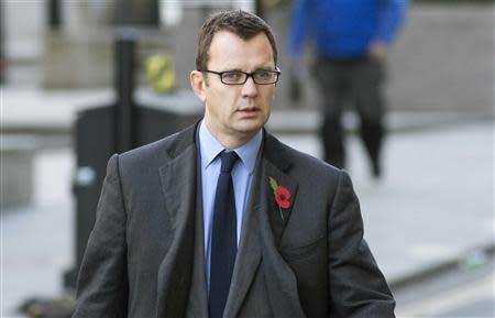 Former News of the World editor Andy Coulson arrives at the Old Bailey courthouse in London October 30, 2013. REUTERS/Neil Hall