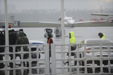 Members of operative services are seen at the airport of Rostov-On-Don, the point of destination of a Flydubai Boeing 737-800 which crashed in Rostov-On-Don, Russia, March 19, 2016. REUTERS/Sergei Pivovarov