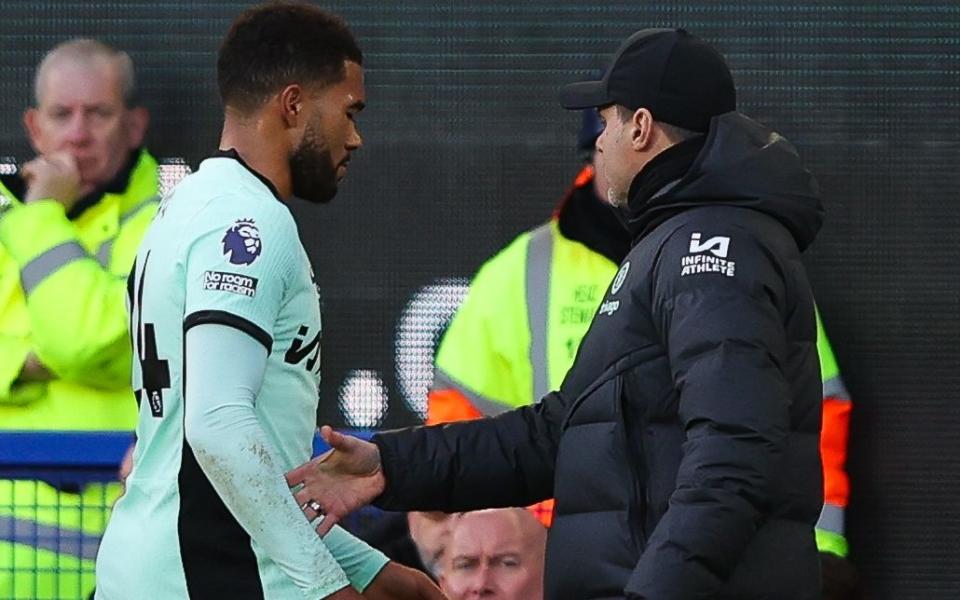 Reece James walks off the pitch