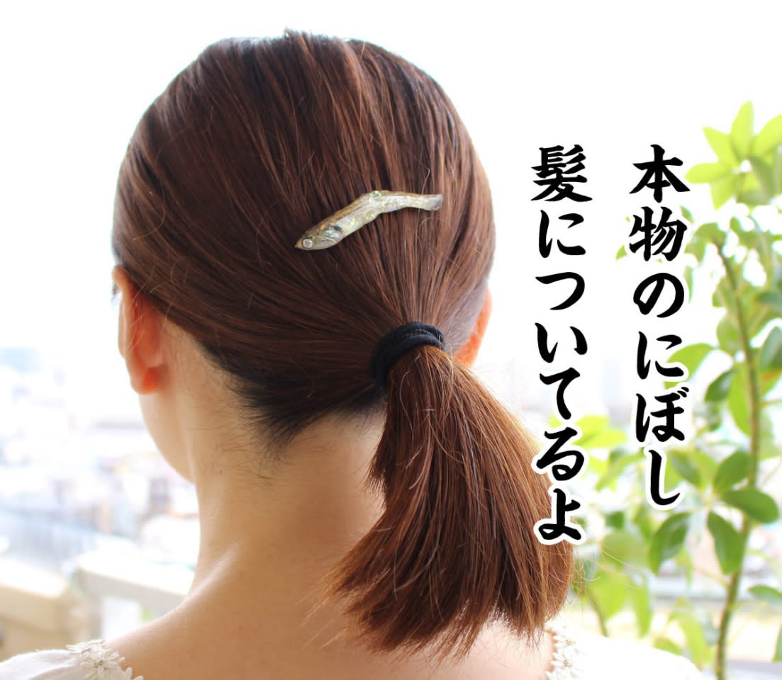 Japanese Aomikan has turned dried fish (niboshi) into hair accessories.