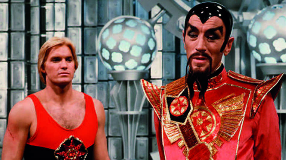 Sam J. Jones and Max Von Sydow in Flash Gordon (Credit: Universal)