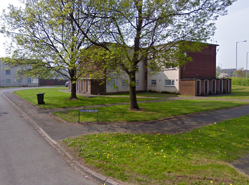 A block of flats in Norwich Place, Staffordshire, where Pawel Laszniewski’s body was found after three months (Google Maps)