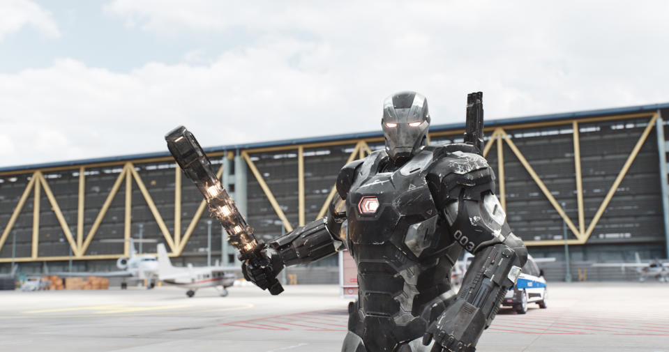 War Machine/James Rhodes (Don Cheadle) in <i>Captain America: Civil War</i><span class="copyright">Film Frame/Marvel Studios</span>