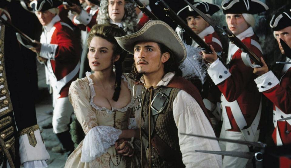 Keira Knightley (17) & Orlando Bloom (25) (& Johnny Depp (40))