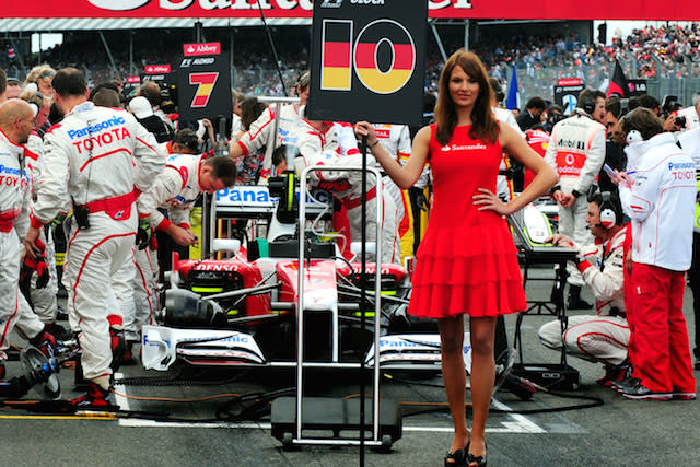 File photo dated 21/6/2009 of the grid before The Santander British Grand Prix at Silverstone. Outspoken Tory MP Jacob Rees-Mogg has signalled support for Formula One bosses banning &quot;grid girls&quot; because he believes women should be treated with respect.