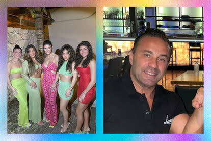 Split image of Teresa Giudice, her daughters and Joe Giudice