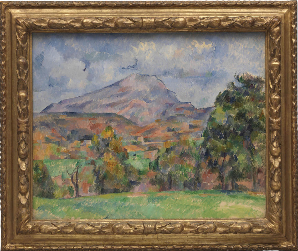 FILE - This undated photo provided by Christie's shows "La Montagne Sainte-Victoire" by Paul Cezanne, an oil on canvas from the Paul G. Allen Collection. The painting was one of 60 pieces from the Paul G. Allen collection auctioned by Christie's in New York, on Wednesday, Nov. 9, 2022, bringing $1.5 billion in a single night. (Christie's/Courtesy of the Paul G. Allen Estate via AP, File)