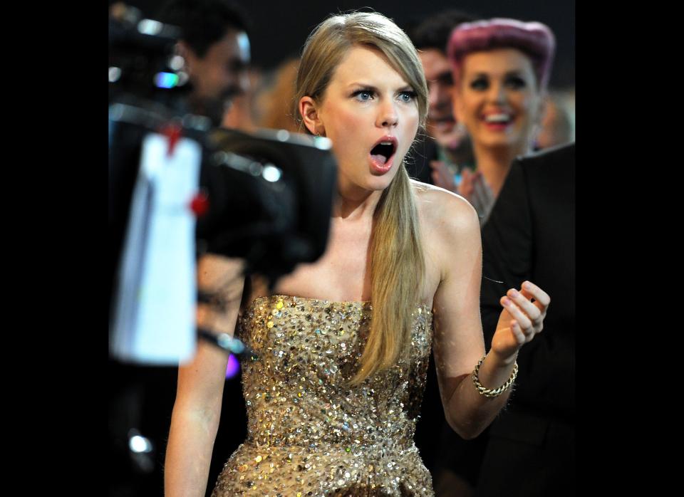 Singer Taylor Swift wins Artist of the Year award at the 2011 American Music Awards held at Nokia Theatre L.A. LIVE on Nov. 20, 2011 in Los Angeles, California.  (Kevin Winter, AMA2011 / Getty Images)