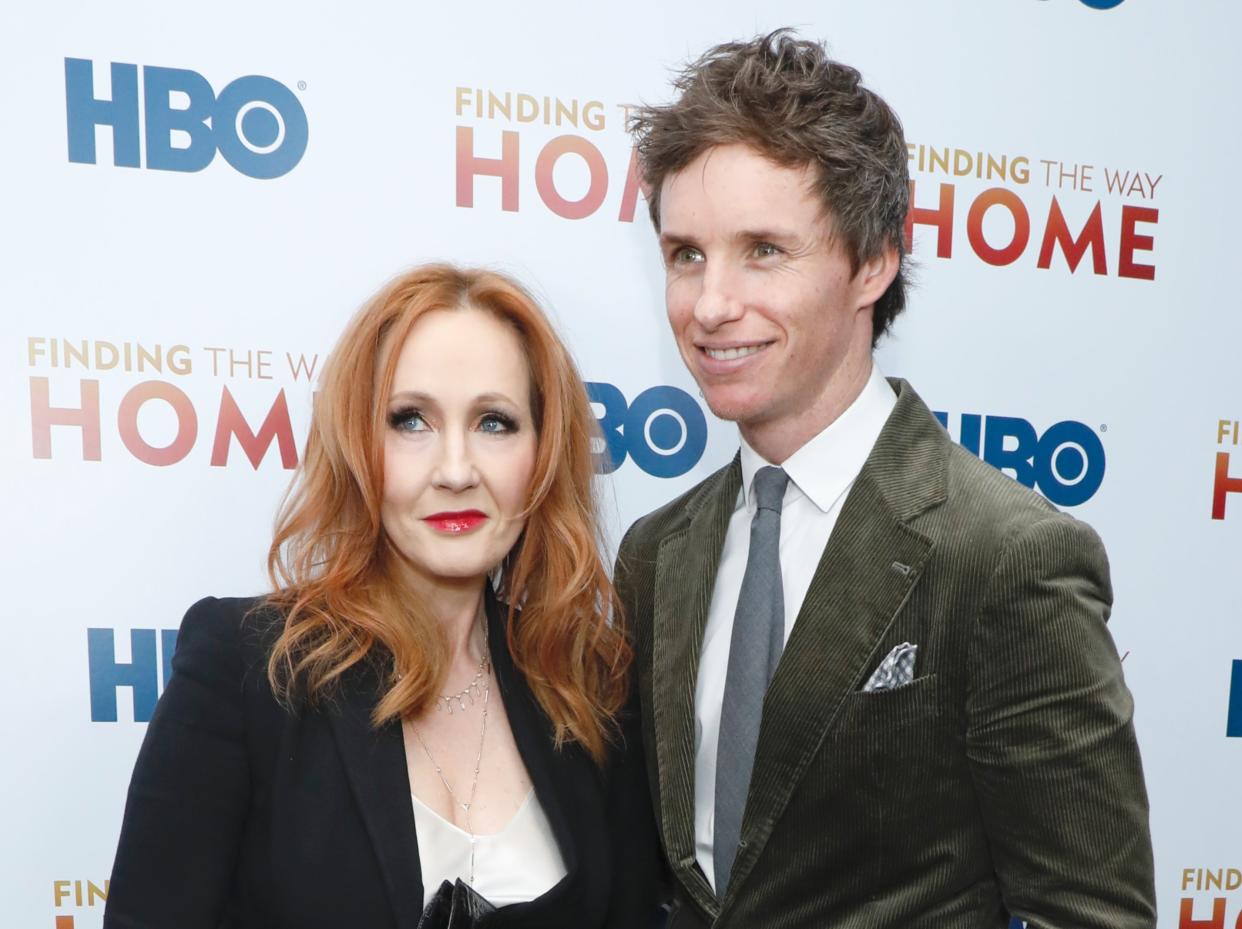 JK Rowling and Eddie Redmayne (Rex Features)