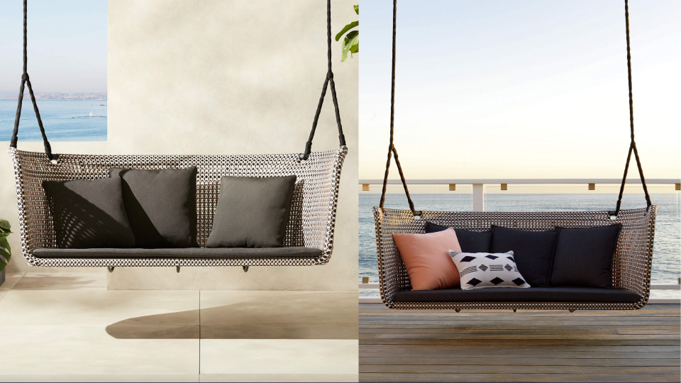 A rattan porch swing can take your outdoor space to new heights.