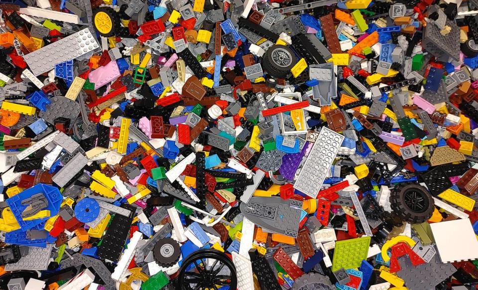 Lego pieces for sale at The Brick Shoppe in Kennewick.