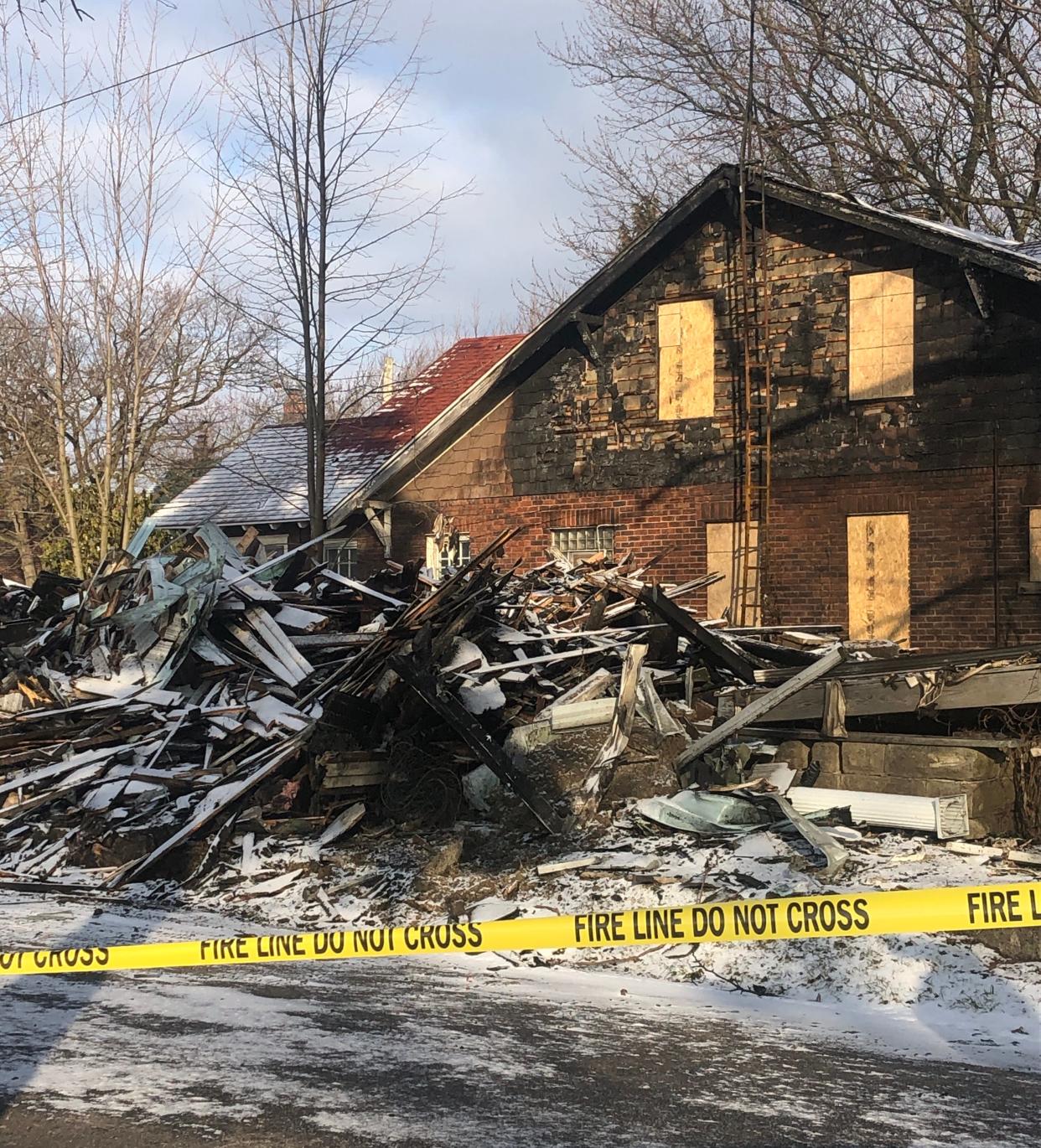 Fire investigators are investigating the cause of a deadly house fire Thursday, Jan. 26, 2023, on South Arch Avenue in Alliance. Pictured is what remains Friday, Jan. 27, 2023. The blaze killed one person.