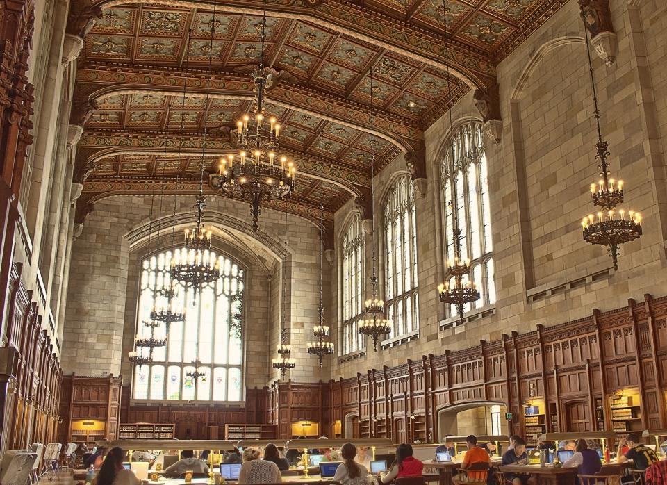 <p>Gothic architecture, stained glass windows, suits of armor, and precious antiques - no, we're not talking about cathedrals or museums. Rather, those elements all belong to America's most stunning college libraries. Universities from New York to Seattle have dedicated lavish sums to constructing temples to higher learning for the benefit of their students and faculty. Midterms and final exams may be the most dreaded part of the college experience, but students at these schools can take comfort knowing that they're hitting the books in an architectural masterpiece. </p>