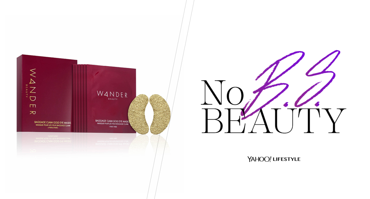 Wander Beauty Baggage Claim Gold Eye Masks have been creating a lot of buzz lately, so we decided to put them to the test. (Photo: Wander Beauty; Graphic: Quinn Lemmers for Yahoo Lifestyle)