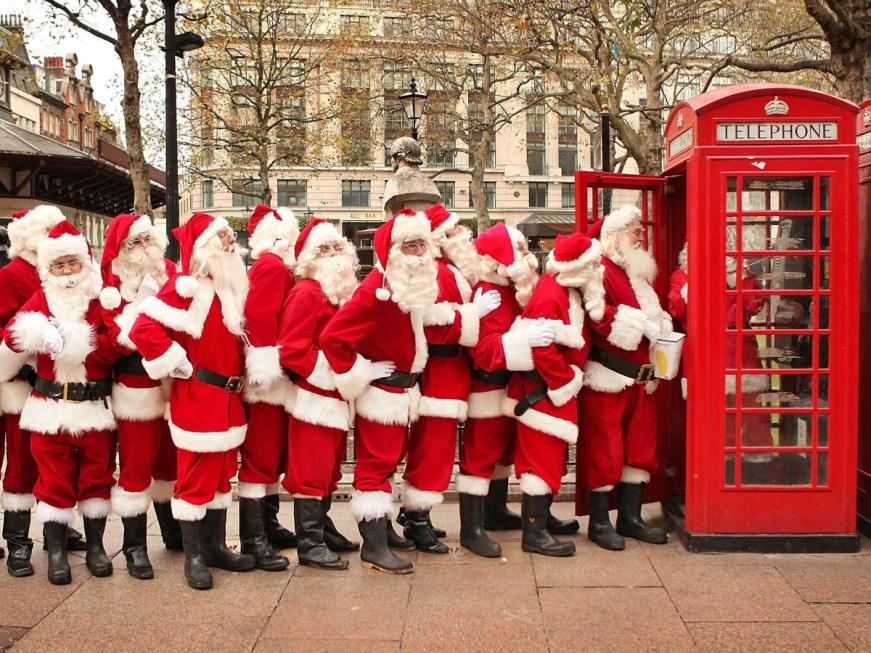 santas holiday phone booth