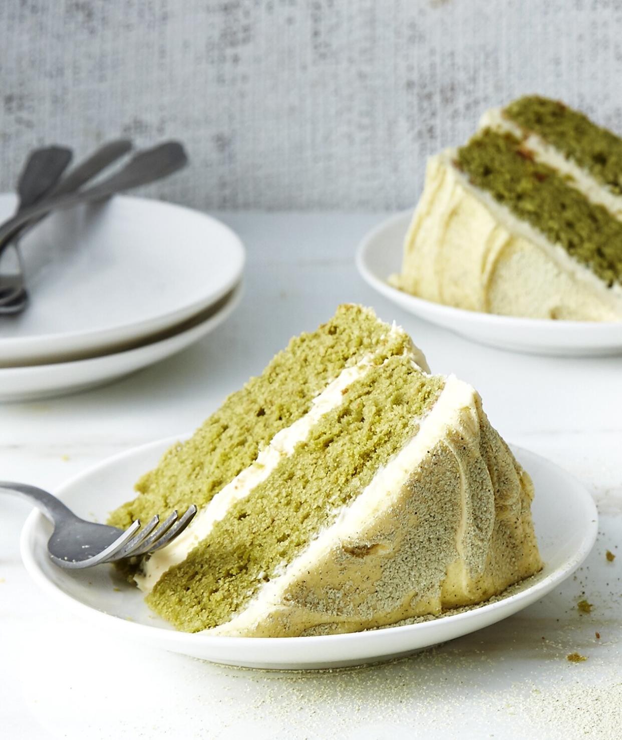 Matcha Layercake with Vanilla Buttercream Frosting