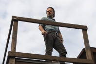 <p>Yes, he can fight and he can be heroic, but wow is Rick a terrible leader! Seriously, we’ve lost track of all the many bad decisions he’s made, but at the top of the list is triggering this war with Negan and the Saviors, which got Glenn and Abraham killed.<br><br>(Photo: AMC) </p>