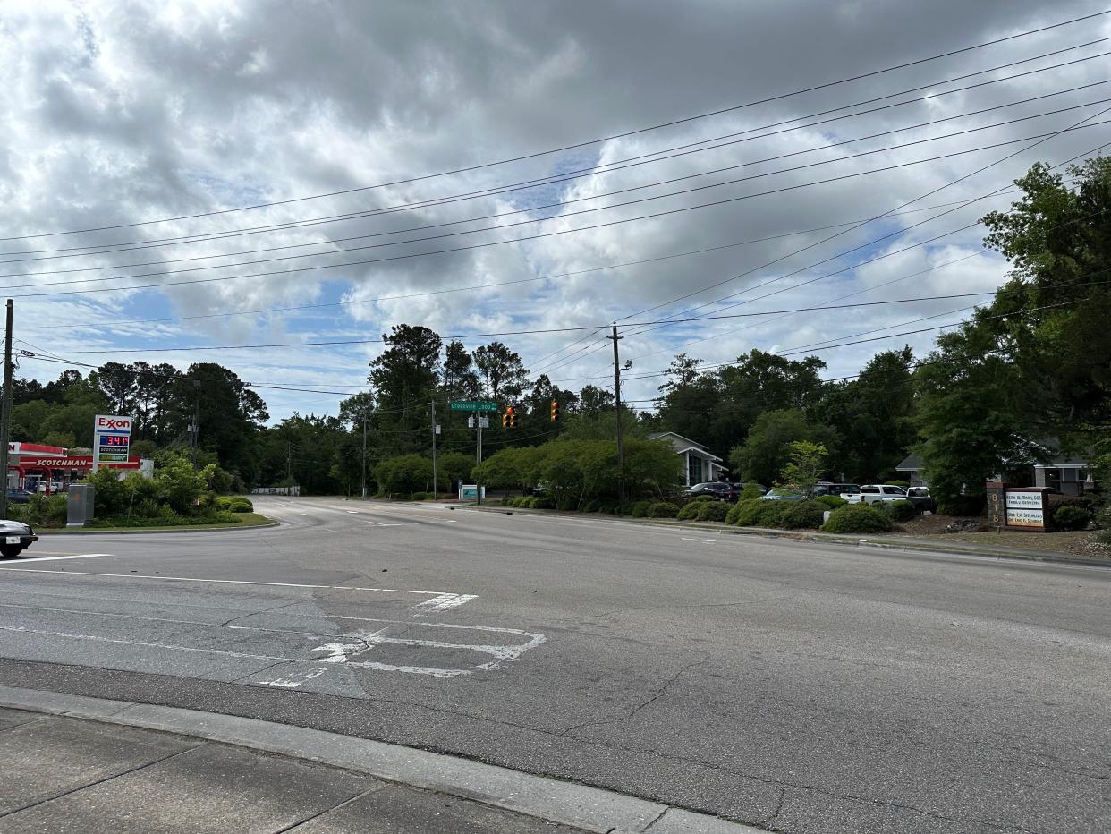 The Pine Grove Drive roundabout that will connect to Greenville Loop Road could take two years to complete. The roundabout will sit at the intersection of Pine Grove Drive and Greenville Loop Road where the Lowes Foods, Exxon and Dollar General are located.