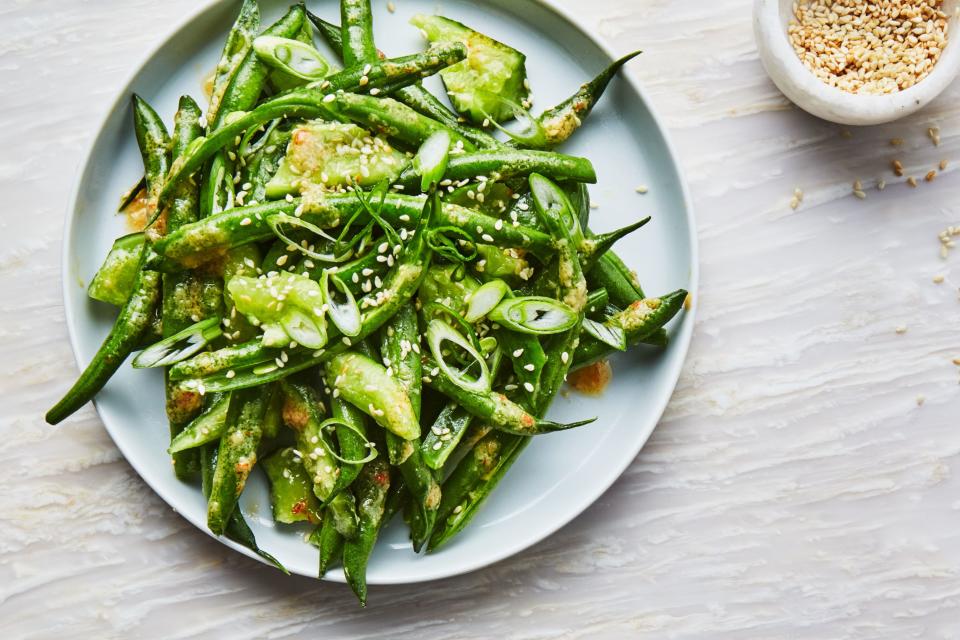 Green Beans and Cucumbers with Miso Dressing