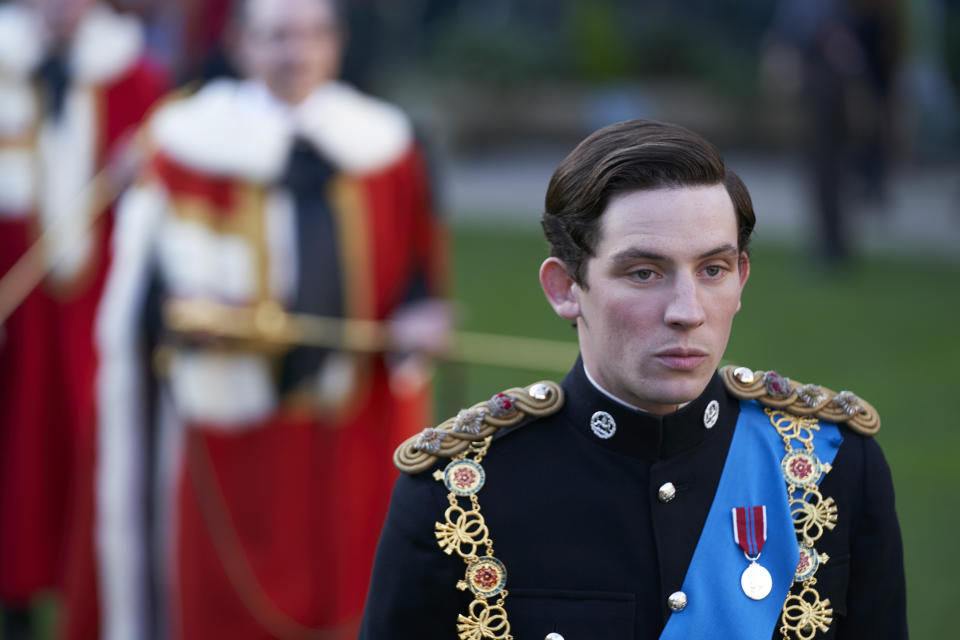 In this image released by Netflix, Josh O'Connor portrays Prince Charles in a scene from the third season of "The Crown," debuting Sunday on Netflix. (Des Willie/Netflix via AP)