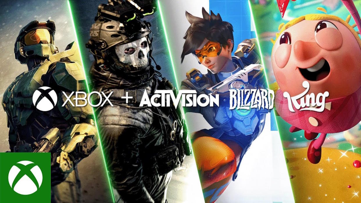  Title card from Microsoft trailer celebrating the completion of the Activision Blizzard acquisition. 