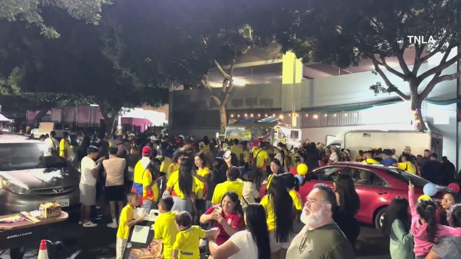 A large crowd gathered for a Copa América watch party in Los Angeles. (TNLA)