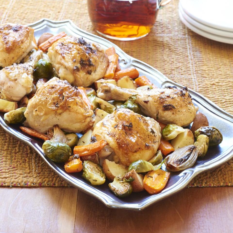 One-Pan Roasted Chicken and Root Vegetables