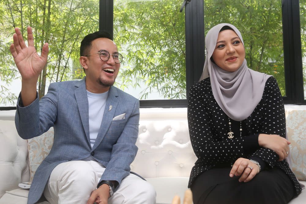 Reka Teemor wedding planners Faiz Sabari (left) and Rozana Mumtaz speak to Malay Mail during an interview June 25, 2020. — Picture by Choo Choy May