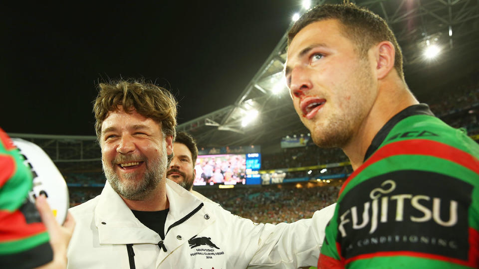 Russell Crowe helped mastermind Sam Burgess' move to the NRL.