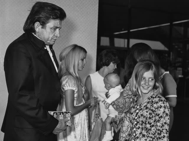 <p>Frank Edwards/Fotos International/Archive Photos/Getty</p> Johnny Cash, Carlene Carter, Rosie Carter Nix (right), June Carter Cash, and John Carter Cash.