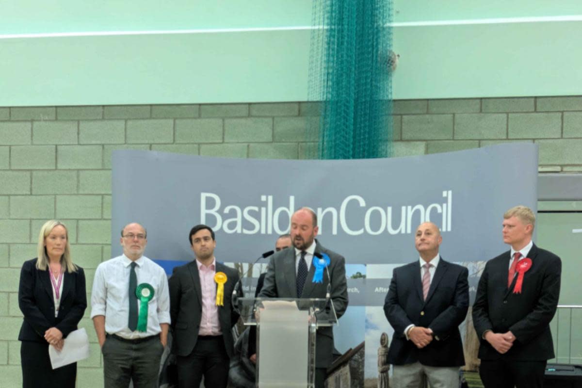 Win - Holden delivering his winners speech <i>(Image: Newsquest)</i>