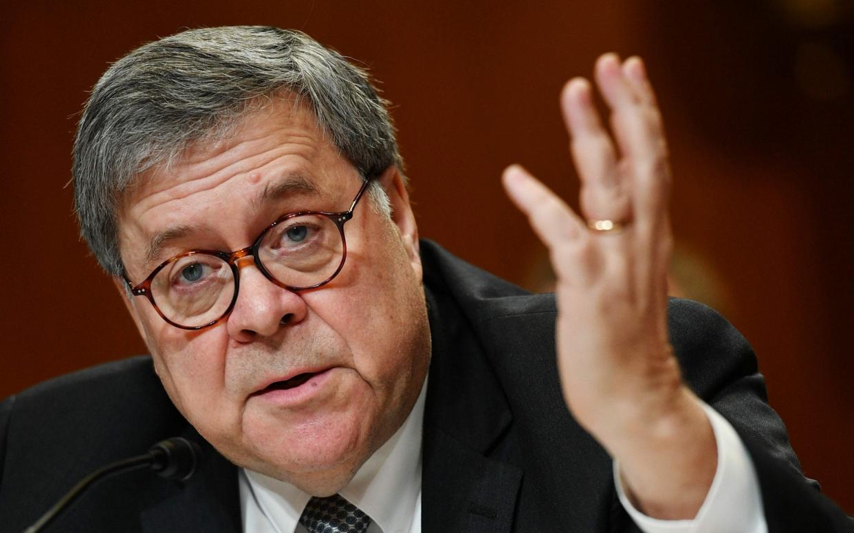 William Barr, the US attorney general, was speaking at a hearing in Congress - AFP