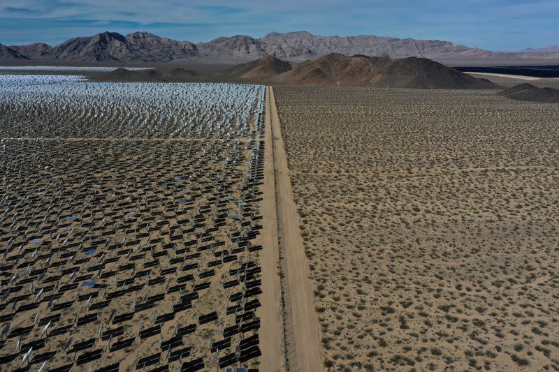 FILE PHOTO: An aerial view of the Ivanpah Solar Electric Generating System in San Bernardino County