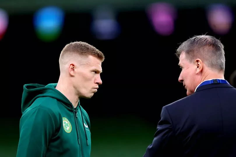 Photo showing James McClean and ex-Republic manager Stephen Kenny