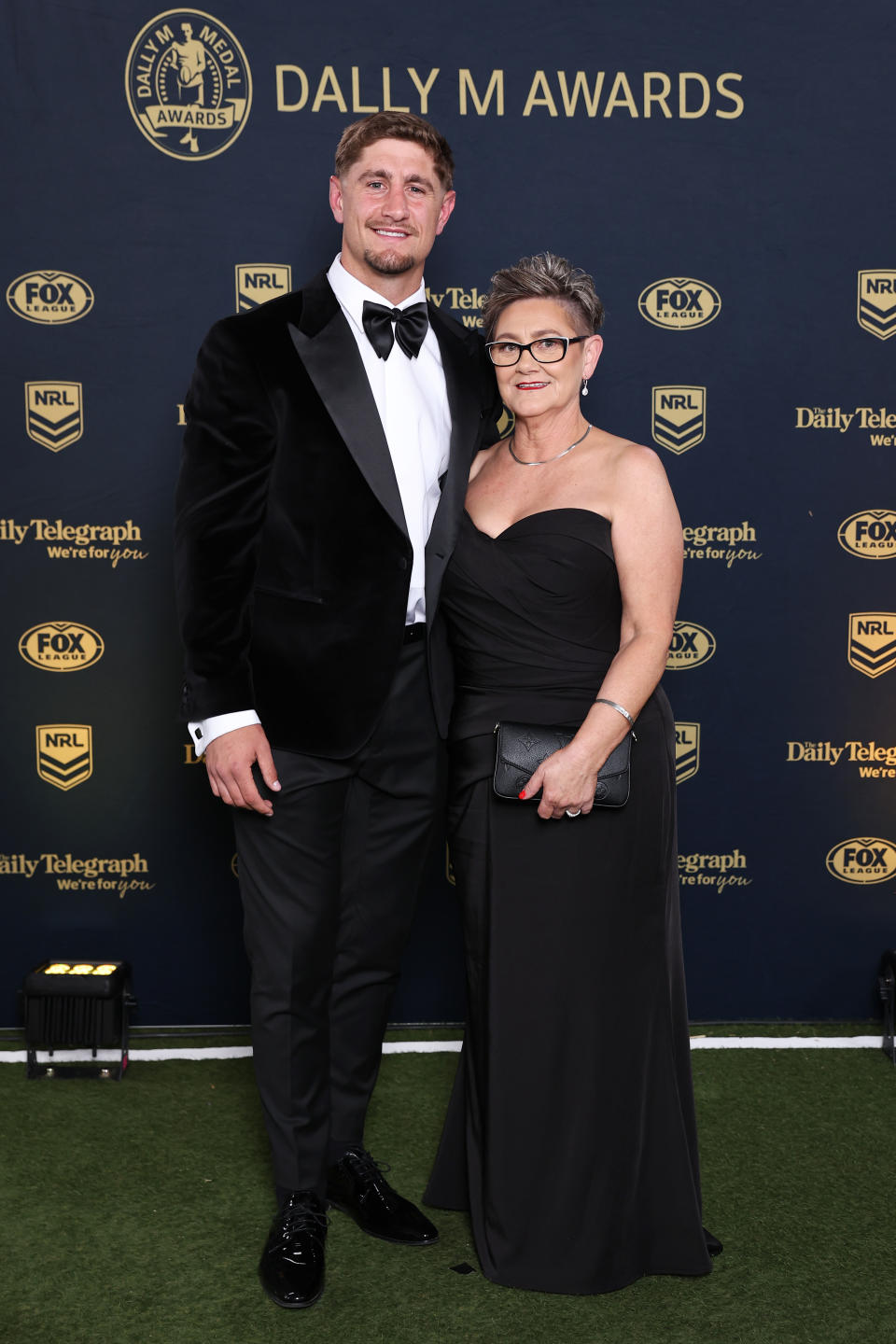 Zac Lomax and his mum at the Dally M.