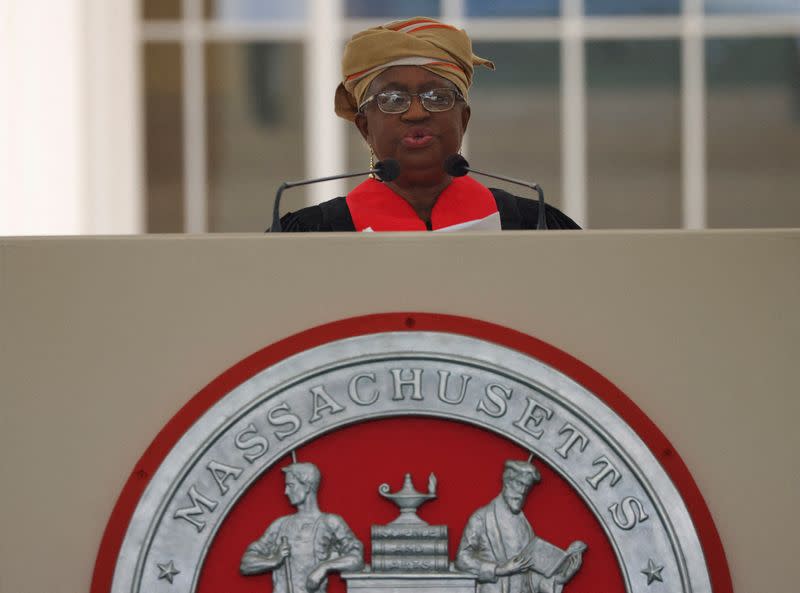 FILE PHOTO: Ngozi Okonjo-Iweala, director-general of the WTO, speaks