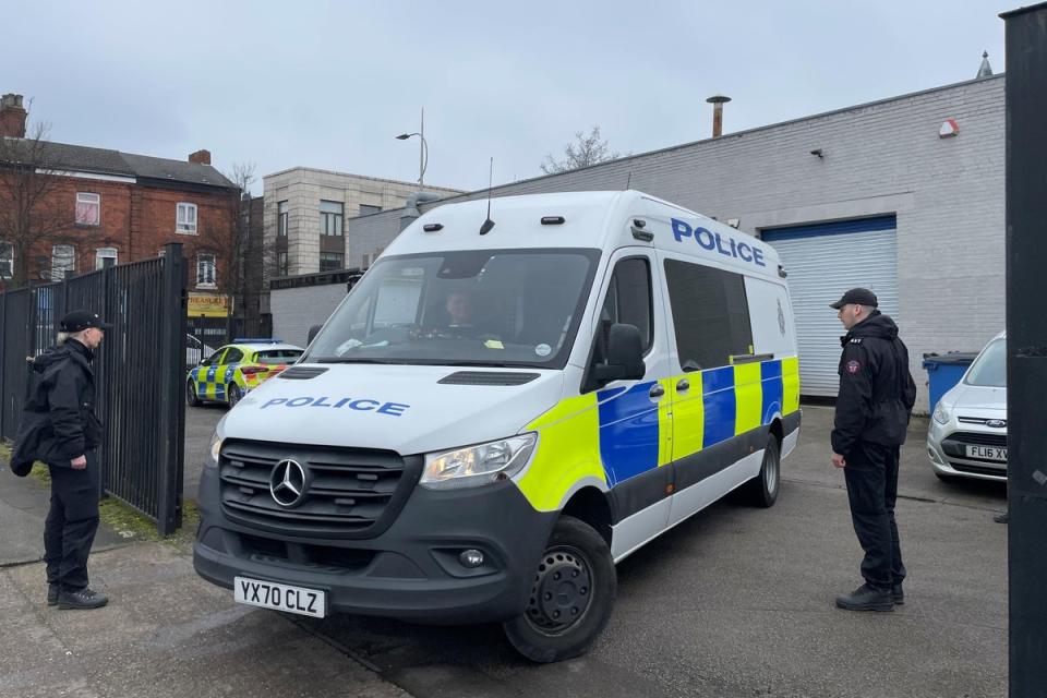 Police outside the Hessle Road branch of Legacy Independent Funeral Directors in Hull (PA Wire)