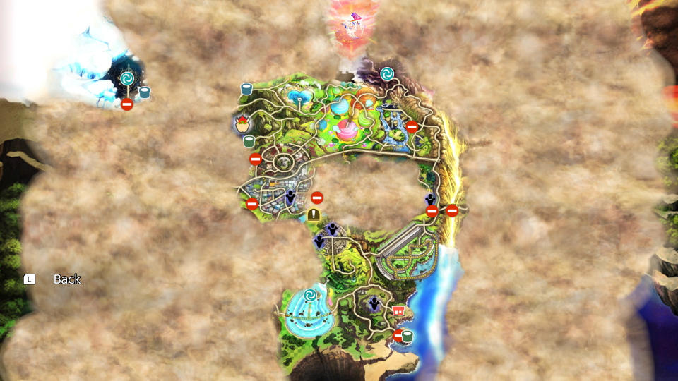 The game map in World of Light mode is enormous.