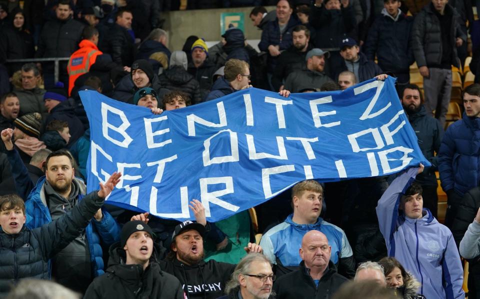 Everton fans voice their displeasure at Rafael Benitez - PA